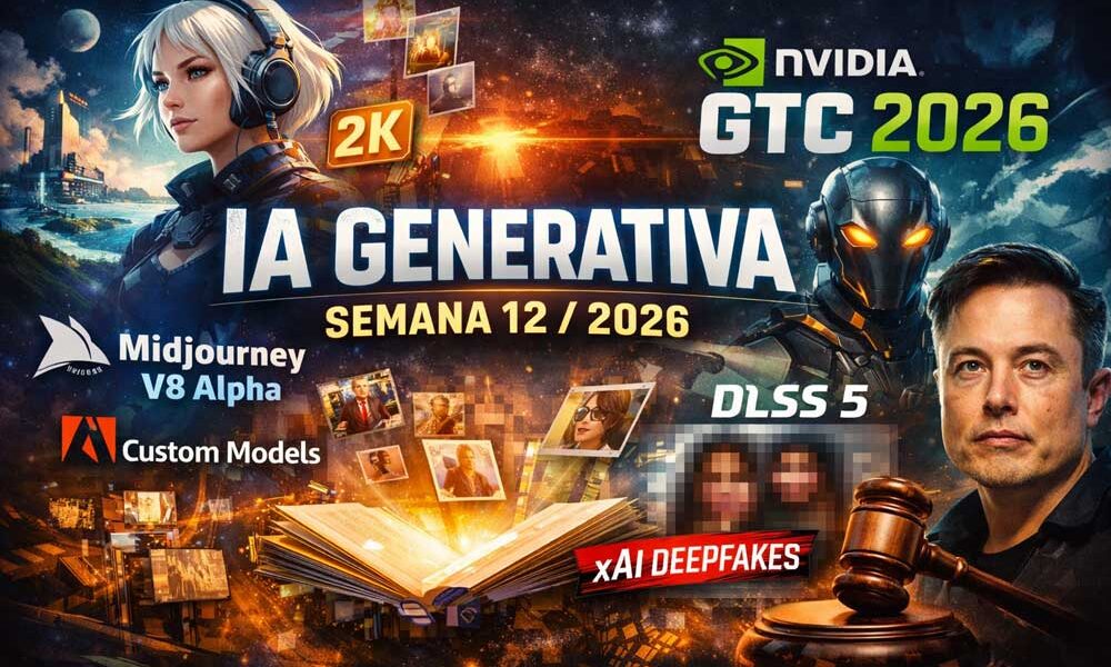 Resumen de IA generativa semana 12 de 2026 con Midjourney V8 Alpha, Adobe Firefly, NVIDIA GTC 2026 y avances en creación de contenido con inteligencia artificial