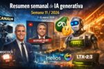 Resumen semanal de IA generativa semana 11 de 2026 con noticias de Canal+, Peacock, YouTube deepfakes, Meta, Helios y LTX-2.3