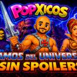 Thumbnail de Popxicos para la reseña de Amos del Universo sin spoilers con He-Man, Skeletor y Teela